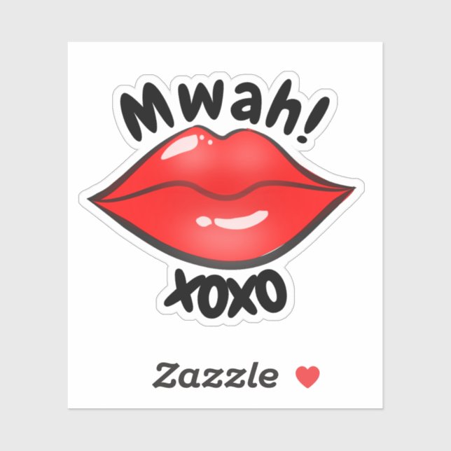 Cute Red Lips Funny Cartoon XOXO Sticker (Sheet)
