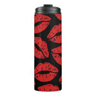 Cute Red Lipstick Kisses Kiss Lips pattern Thermal Tumbler