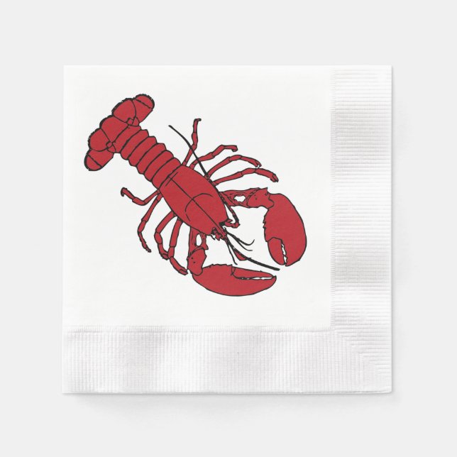 Cute red Lobster party napkins (Front)