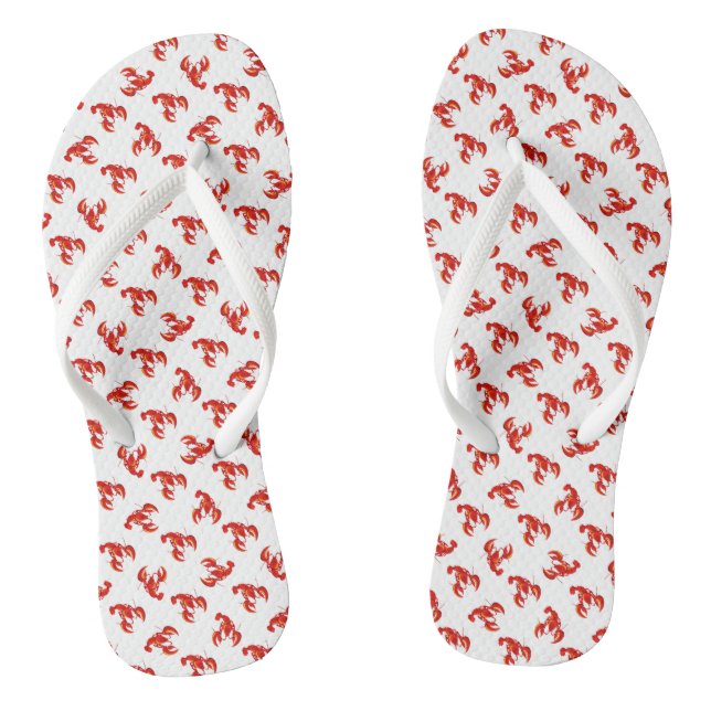 Cute Red Lobsters Flip Flops (Footbed)