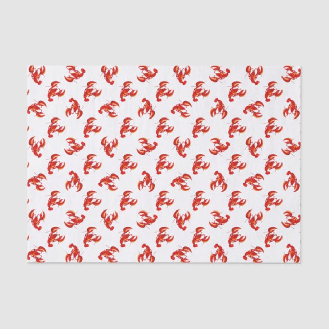 Cute Red Lobsters Tissue Paper (Front)
