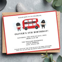 Cute Red London Bus Kids Birthday Party