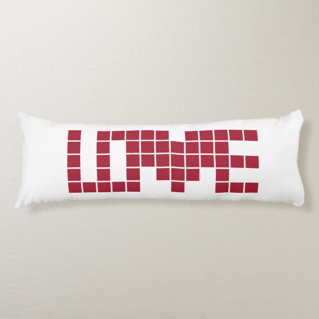 Cute red love squares lettres body cushion (Front)