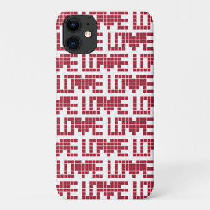 Cute red love squares lettres iPhone 11 case