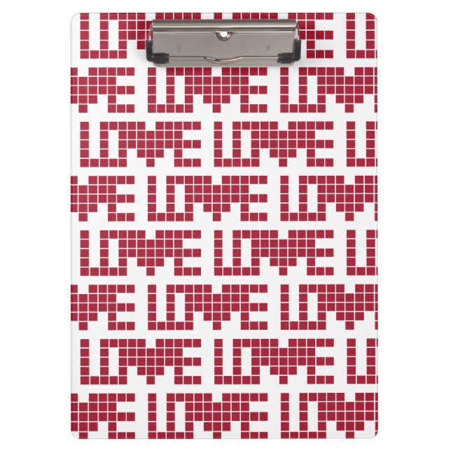Cute red love squares lettres clipboard (Front)