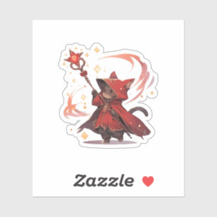 Cute Red Mage Cat Hero