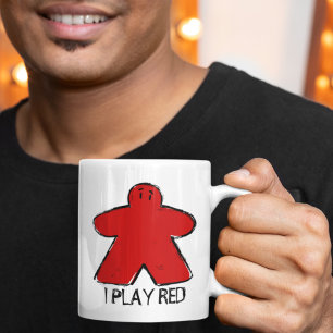 Cute Red Meeple Drawing Board Game Cup Mug
