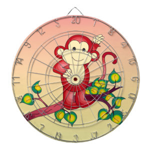 Cute Red Monkey Target Dartboard