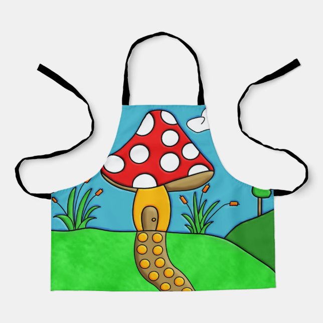 cute red mushroom apron (Front)