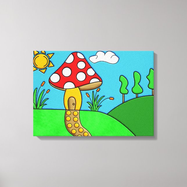 cute red mushroom canvas print (Front)