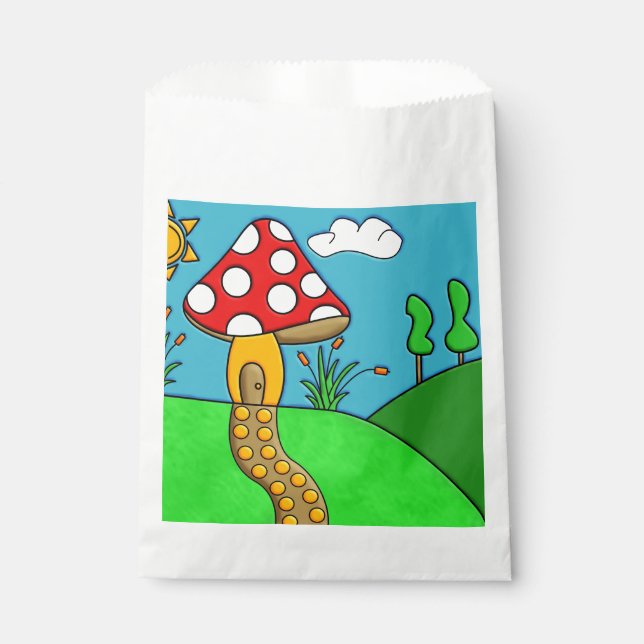 cute red mushroom favour bags (Front)