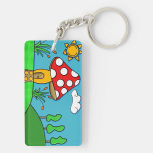 cute red mushroom key ring