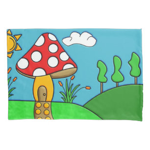 cute red mushroom pillowcase