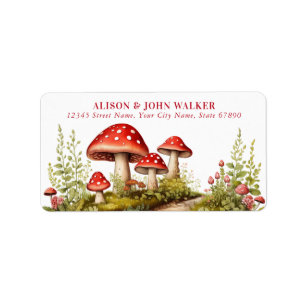 Cute Red Mushroom Return Address Labels