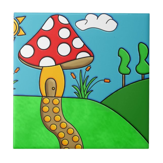 cute red mushroom tile (Front)