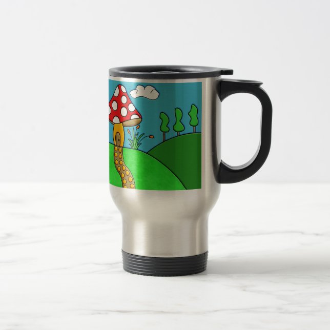 cute red mushroom travel mug (Right)