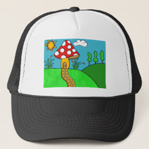 cute red mushroom trucker hat