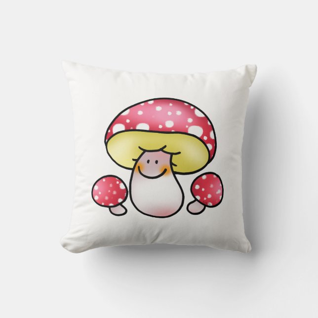 cute red mushrooms cushion (Front)