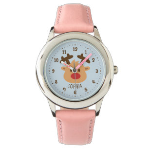 Cute Red Nosed Reindeer Kids Watch