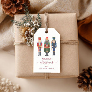 Cute Red Nutcracker Christmas Gift Tags