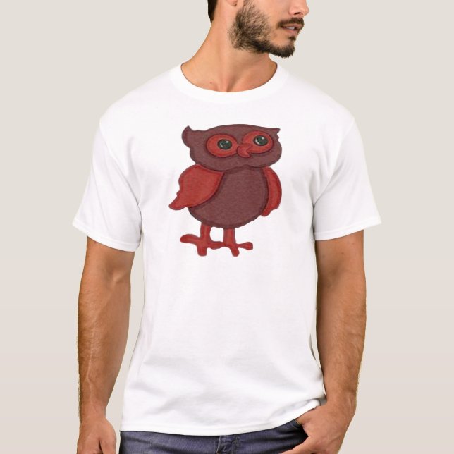 Cute Red Owl T-Shirt (Front)