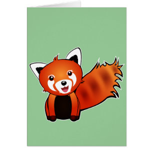 Cute red panda animation illustration