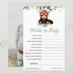 Cute Red Panda Baby Shower Game Wishes for baby