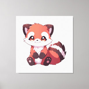  cute red panda canvas print