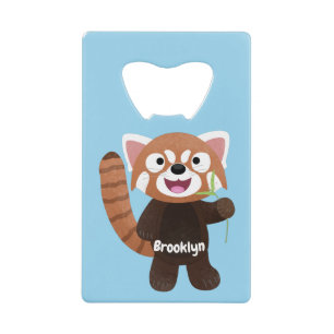Cute red panda cartoon illustration