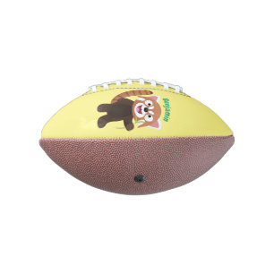 Cute red panda cartoon illustration american football