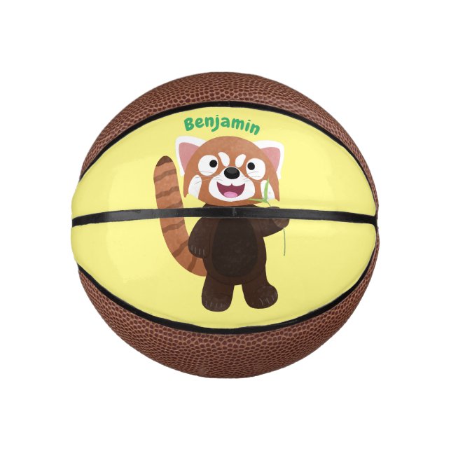 Cute red panda cartoon illustration mini basketball (Front)