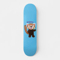 Cute red panda cartoon illustration