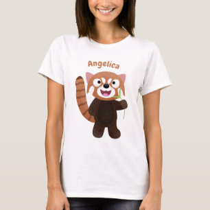 Cute red panda cartoon illustration T-Shirt