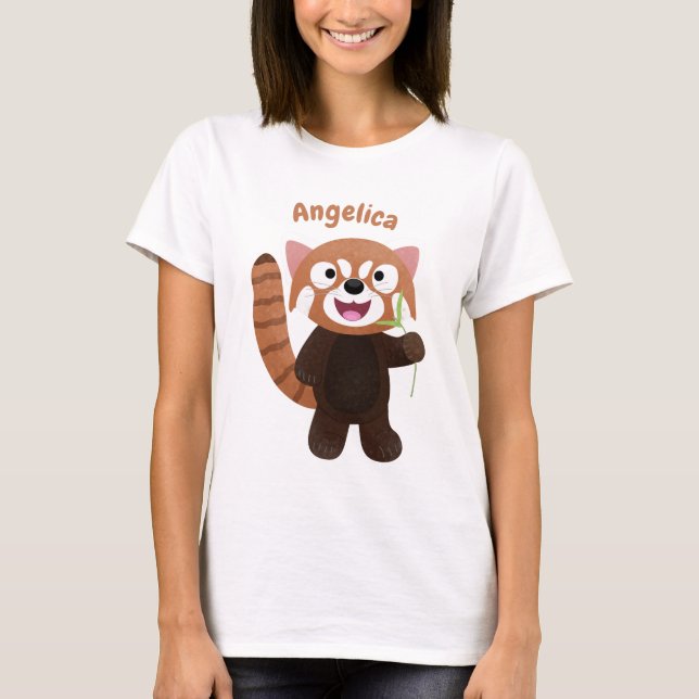 Cute red panda cartoon illustration T-Shirt (Front)