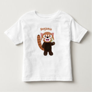 Cute red panda cartoon illustration toddler T-Shirt