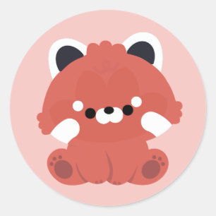 Cute Red Panda Classic Round Sticker