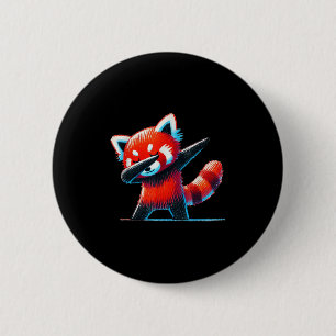 Cute Red Panda Dabbing For Wildlife Animal Lover Z 6 Cm Round Badge