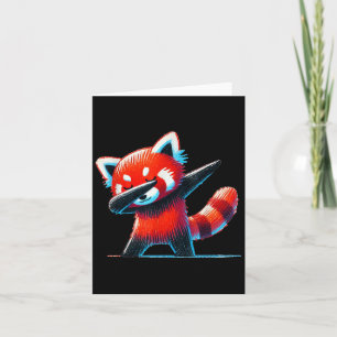 Cute Red Panda Dabbing For Wildlife Animal Lover Z Card