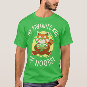 Cute Red Panda Eating Ramen Noodle Japanese Food T-Shirt