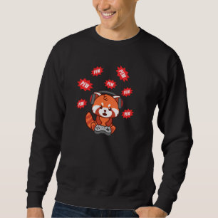 Cute Red Panda Gamer Funny Video Gaming Men Women Sweatshirt