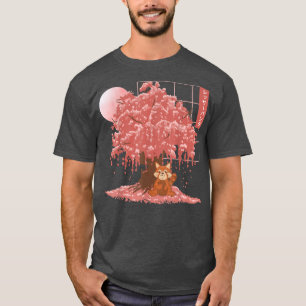 Cute Red Panda Japanese Cherry Blossom Red Panda T-Shirt