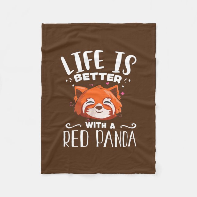 Cute Red Panda Lover Graphic Girls Women Men Kids Fleece Blanket (Front)