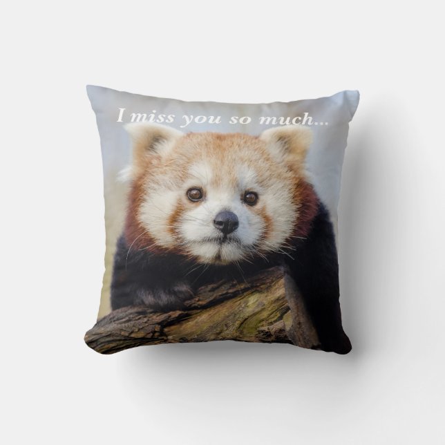 Cute Red Panda Miss You So Much  Cushion (Front)