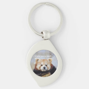 Cute Red Panda Miss You So Much Key Ring