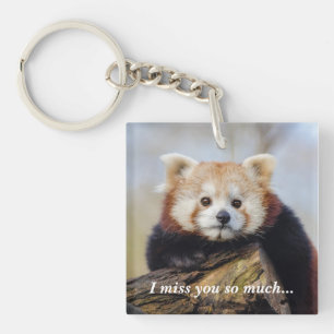 Cute Red Panda Miss You So Much  Key Ring