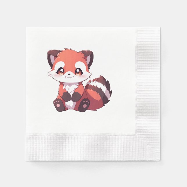  cute red panda napkin (Front)