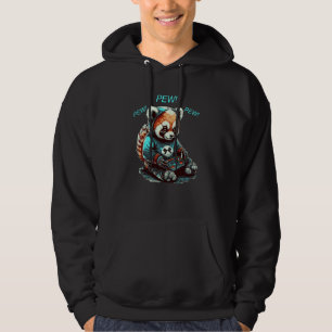 Cute Red Panda Playing Video Game Gamers Hoodie