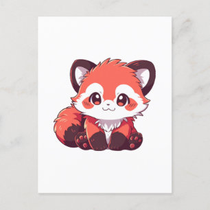  cute red panda postcard