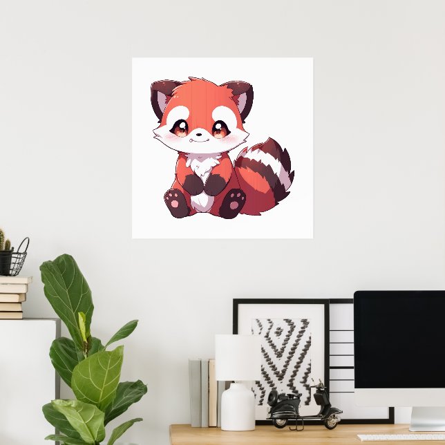  cute red panda poster (Home Office)