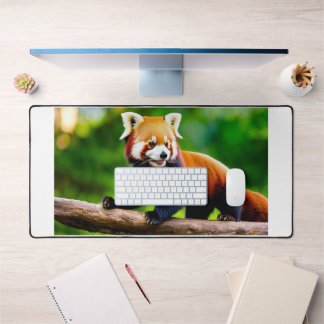 cute red panda print  desk mat